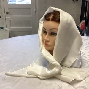 SILK WHITE SCSRF VINTAGE  hand drooled hem